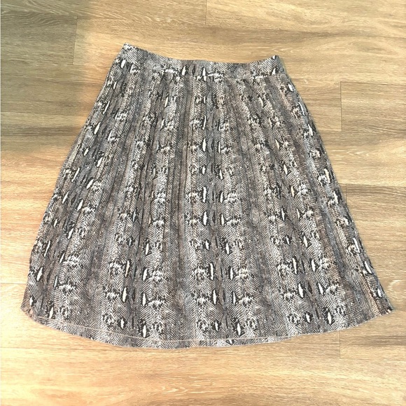 J Crew Skirt Womens 16 Pleated Midi Snakeskin Print Animal Flowy Boho Chiffon - Picture 1 of 8